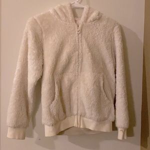 Sherpa jacket, white color from Baleno